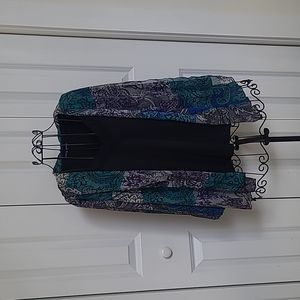 Scalloped edge Zac & Rachel One piece w/black lace cami for layered look, PL